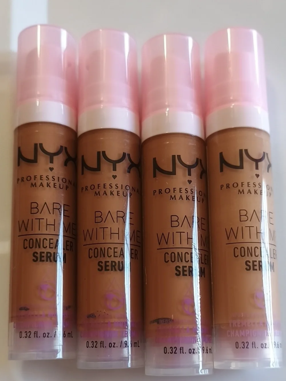 4 x NYX Professional Makeup Bare With Me Serum Concealer, Deep Golden